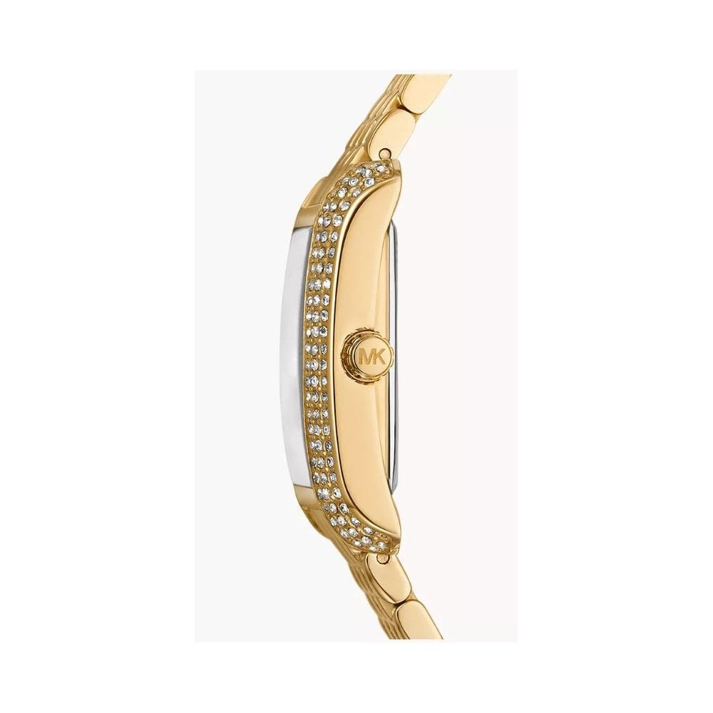 Michael Kors Emery, Three-Hand, White Dial, Ladies Gold-Tone Stainless Steel Watch