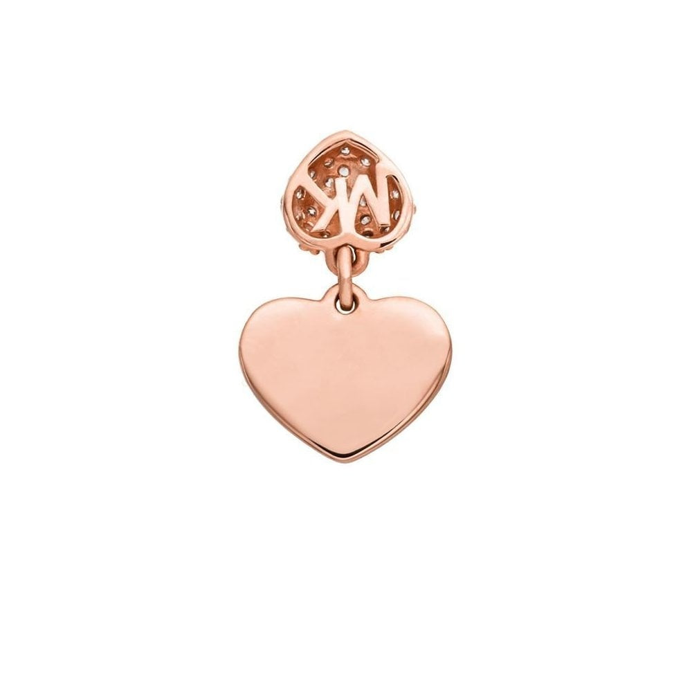 Michael Kors Ladies Pavé Heart 14K Rose Gold-Plated Sterling Silver Bracelet