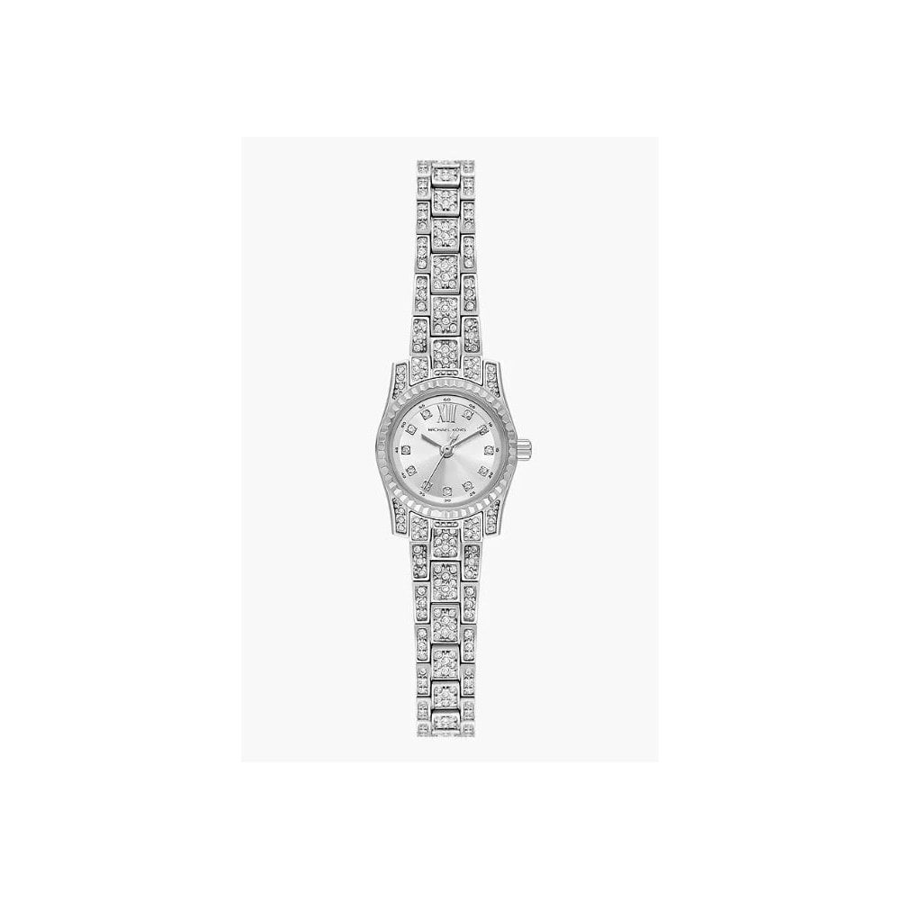 Michael Kors Lexington, Cubic Zirconia, Three-Hand. Ladies Stainless Steel Watch