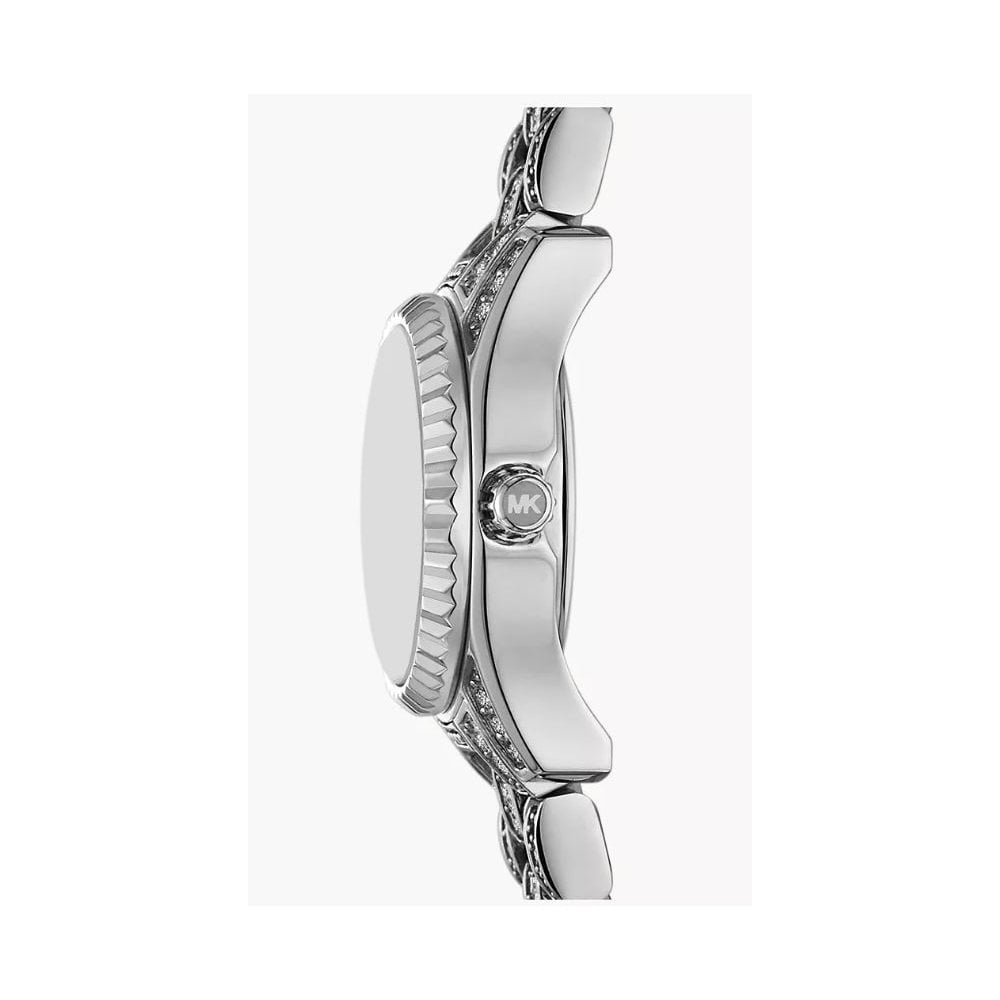 Michael Kors Lexington, Cubic Zirconia, Three-Hand. Ladies Stainless Steel Watch