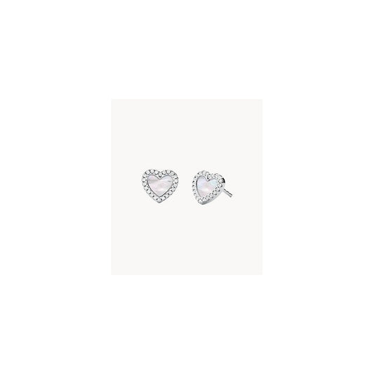 Michael Kors Love Pave and Mother of Pearl Heart Earrings