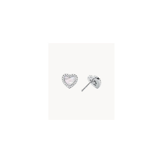 Michael Kors Love Pave and Mother of Pearl Heart Earrings