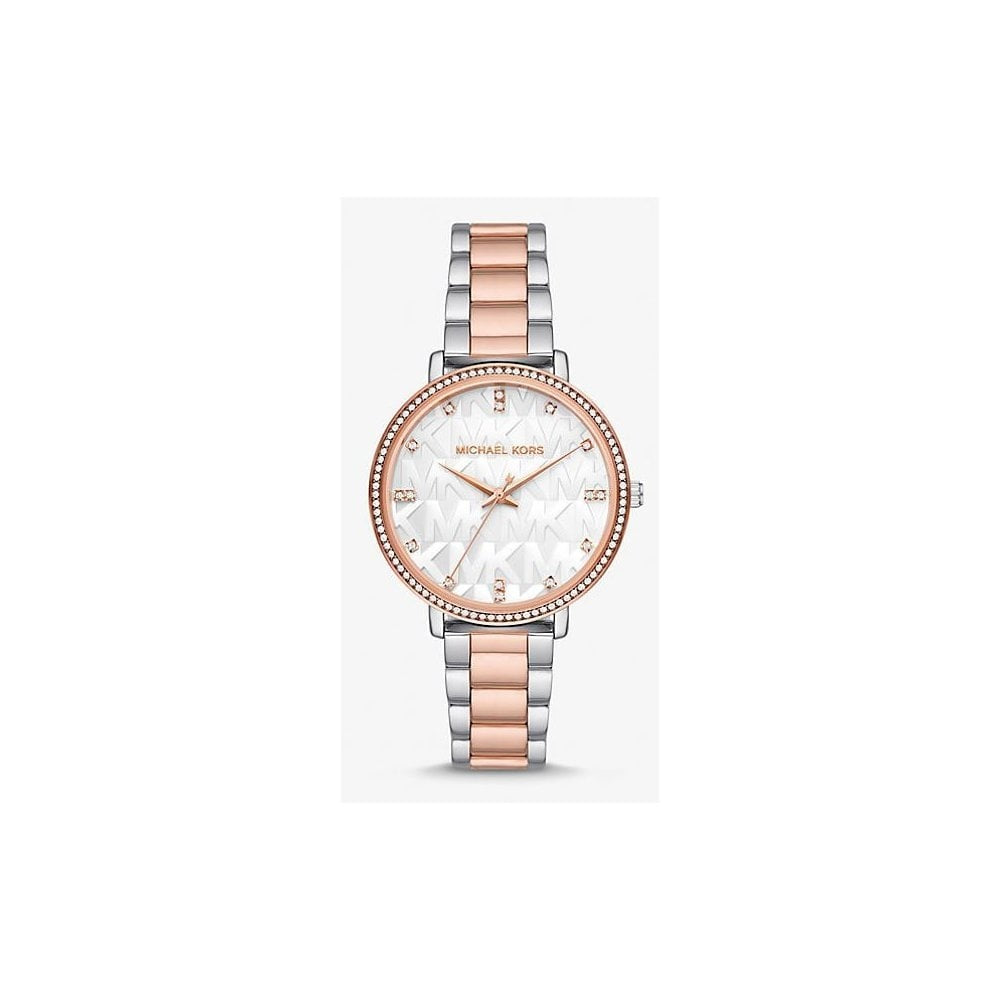 Michael Kors Pyper, Three-Hand, Two-Toned Ladies Stainless Steel Watch