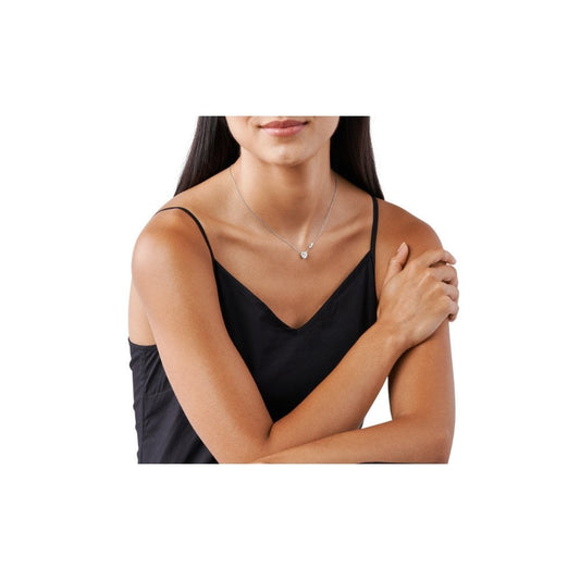 Michael Kors Sterling Silver Pavé Heart Necklace