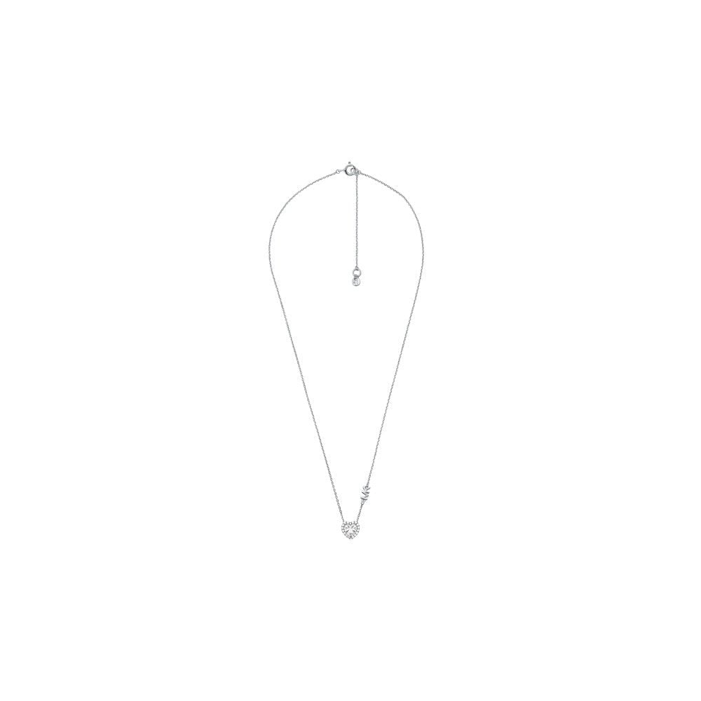 Michael Kors Sterling Silver Pavé Heart Necklace