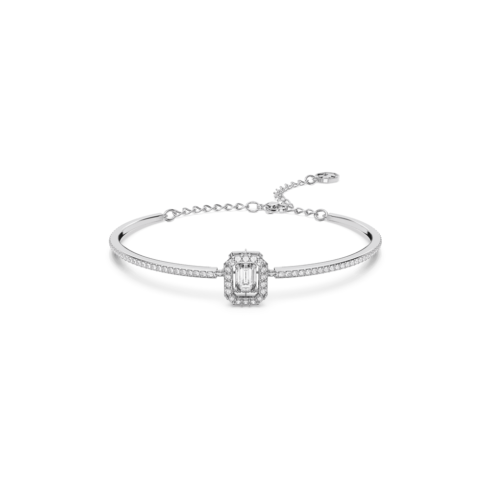Millenia bangle Octagon cut, White, Rhodium plated