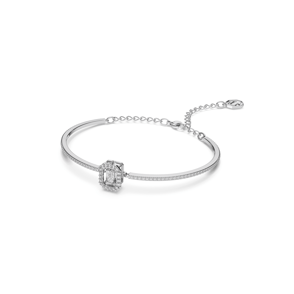 Millenia bangle Octagon cut, White, Rhodium plated