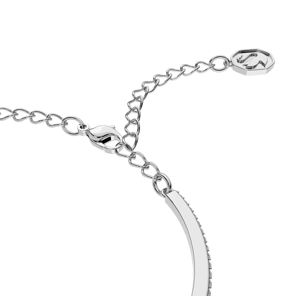 Millenia bangle Octagon cut, White, Rhodium plated