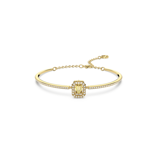 Millenia bangle Octagon cut, Yellow, Gold-tone plated