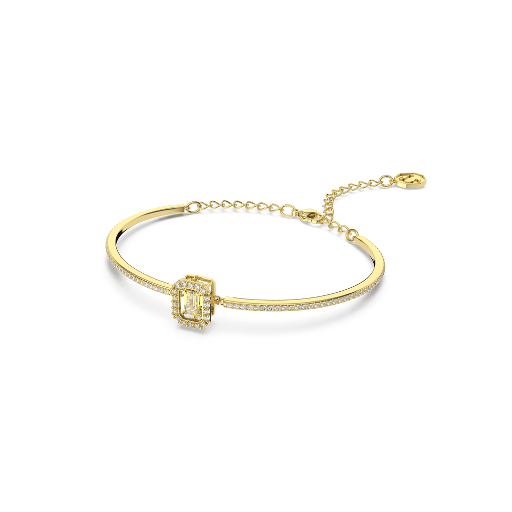 Millenia bangle Octagon cut, Yellow, Gold-tone plated