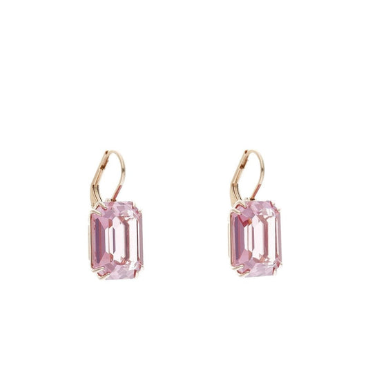 Millenia drop earrings, Octagon cut, Pink, Rose gold-tone plated
