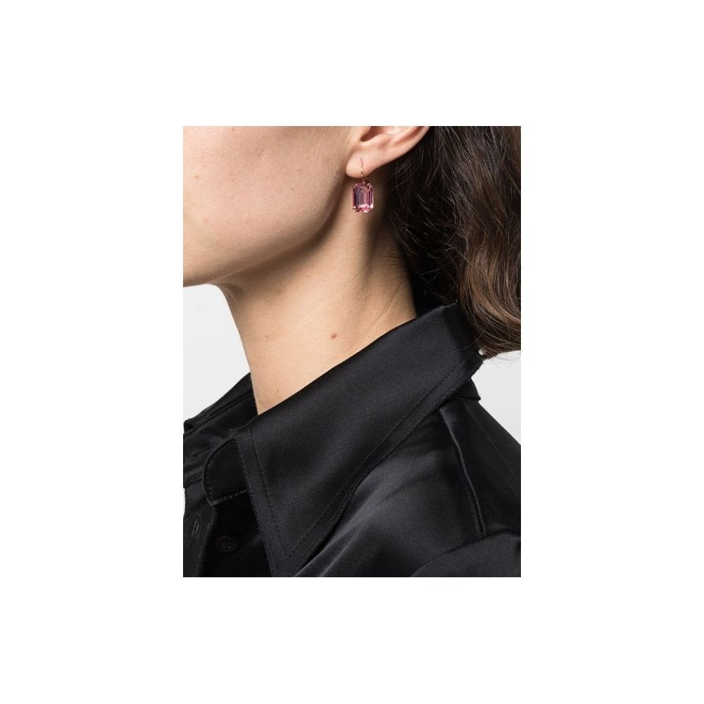 Millenia drop earrings, Octagon cut, Pink, Rose gold-tone plated