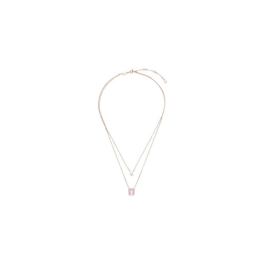 Millenia layered necklace Octagon cut, Rose gold-tone plated