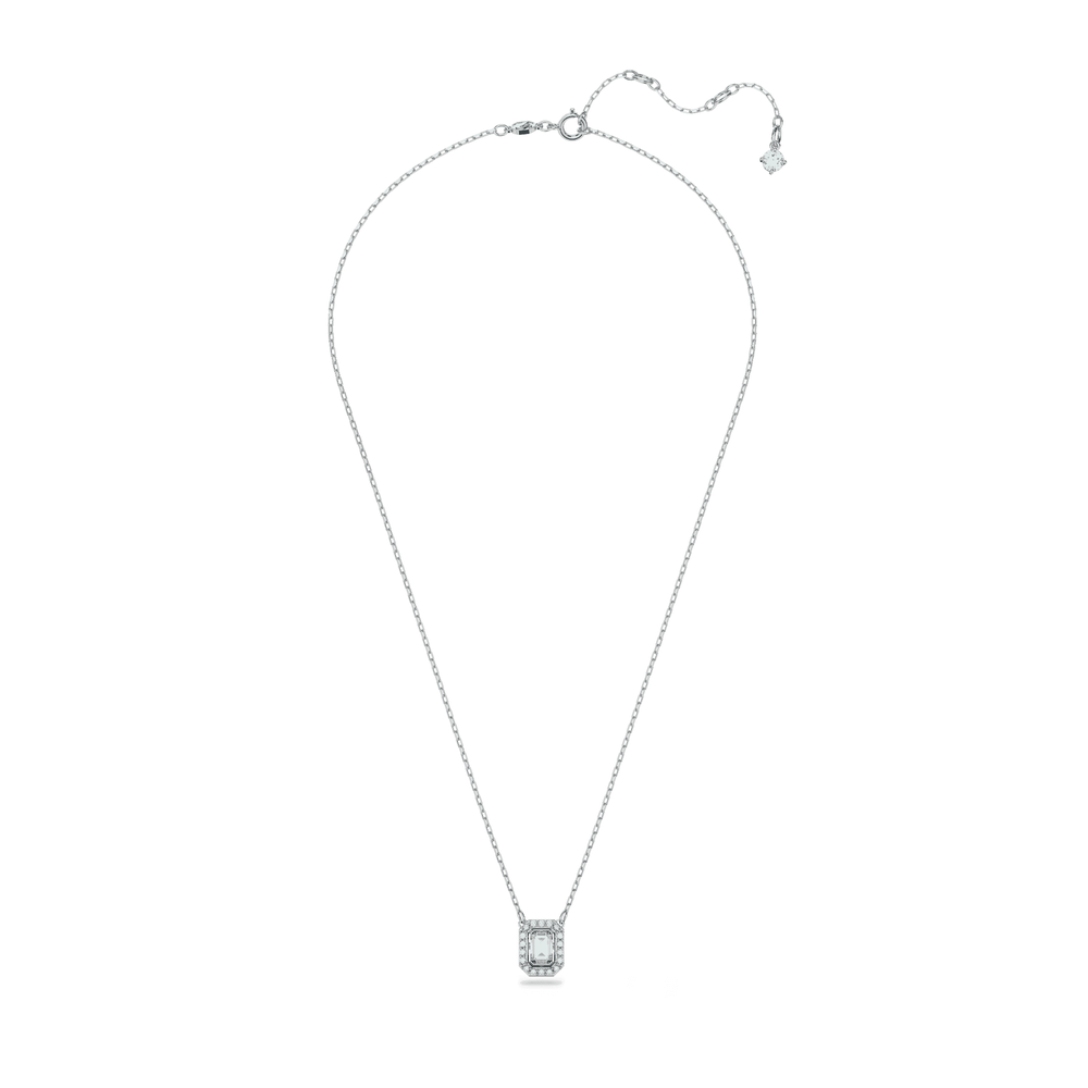 Millenia necklace Octagon cut, Blue, Rhodium plated