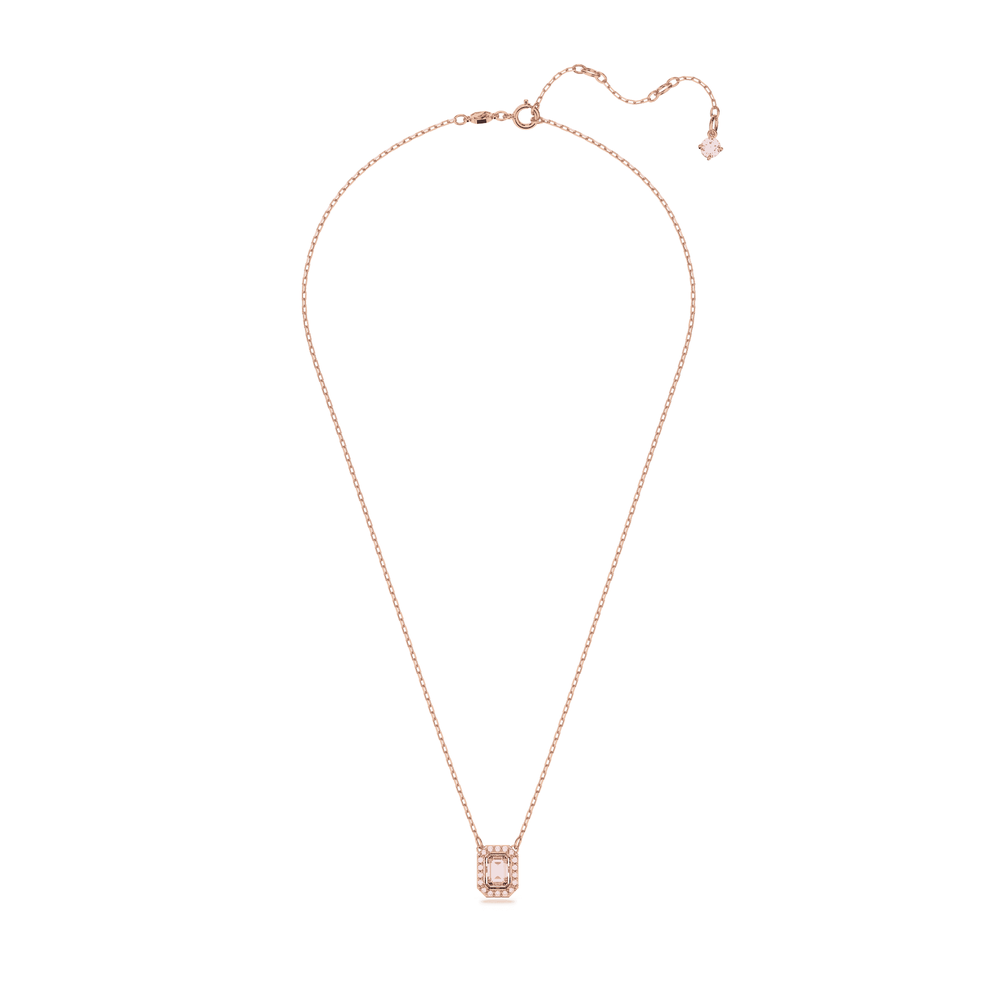 Millenia necklace Octagon cut, Purple, Rose gold-tone plated