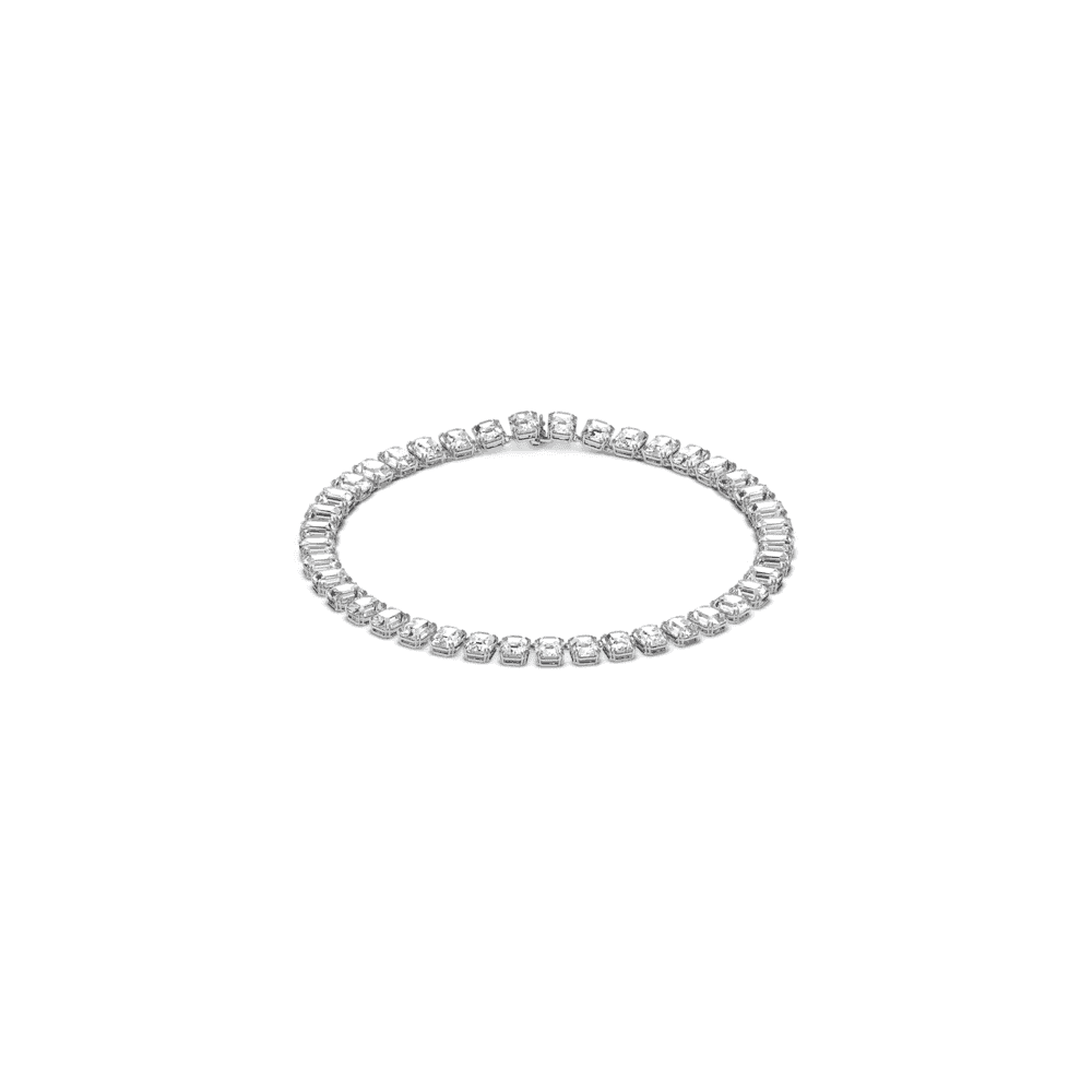 Millenia necklace, Octagon cut, White, Rhodium plated