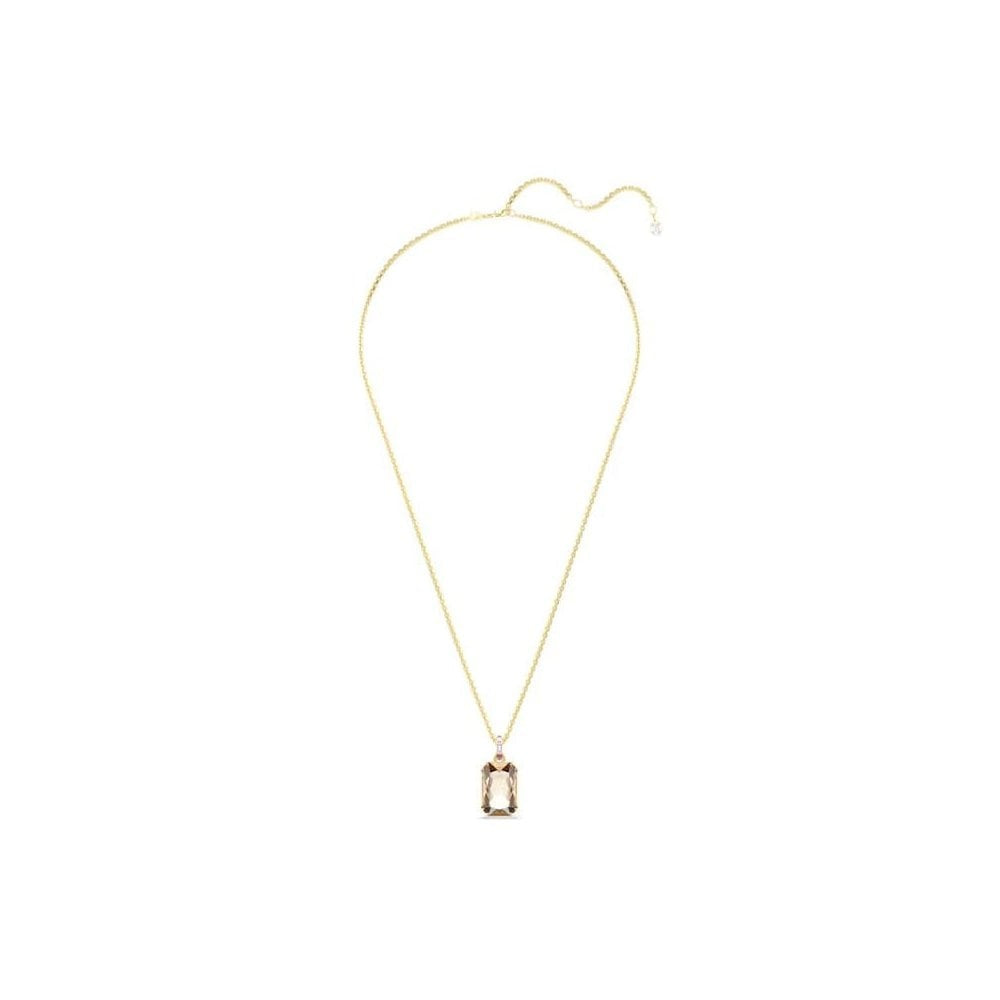 Millenia pendant Octagon cut, Caramel, Gold-tone plated