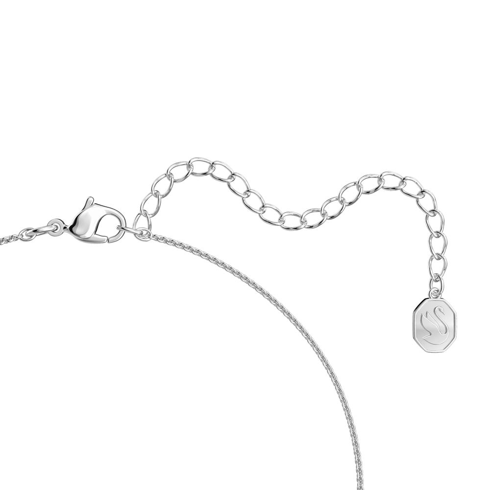 Millenia pendant, Trilliant cut, White, Rhodium plated