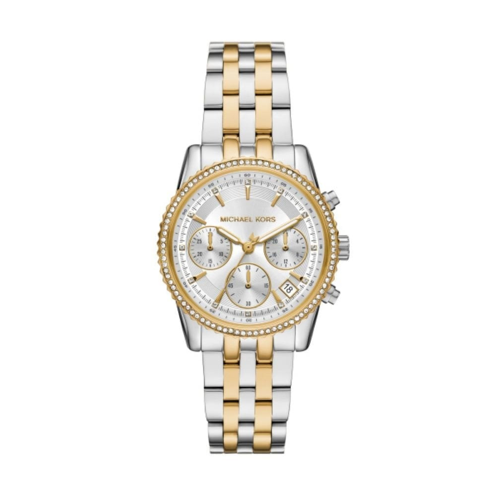 Mini Ritz, Chronograph, Pavé, Ladies Two-Tone Stainless Steel Watch