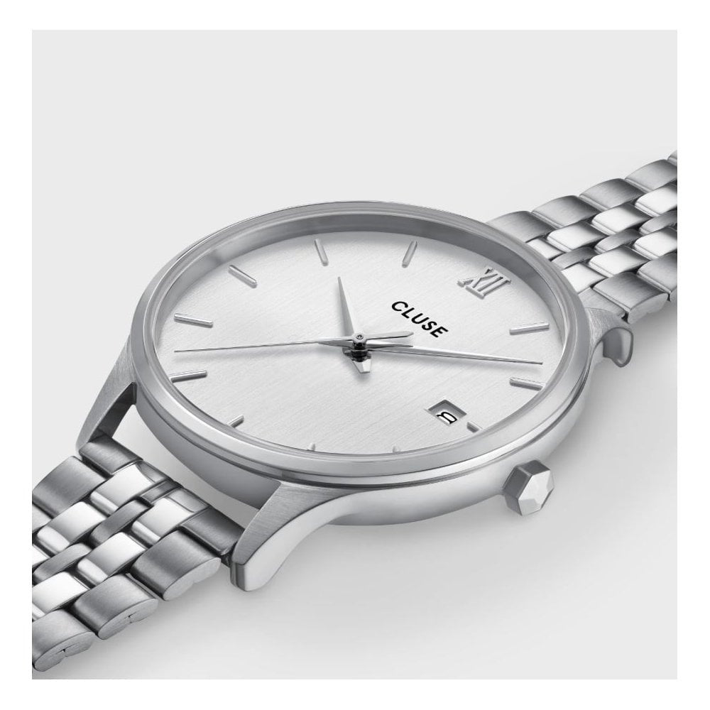 Minuit Date, Silver Dial, Ladies Stainless Steel Watch
