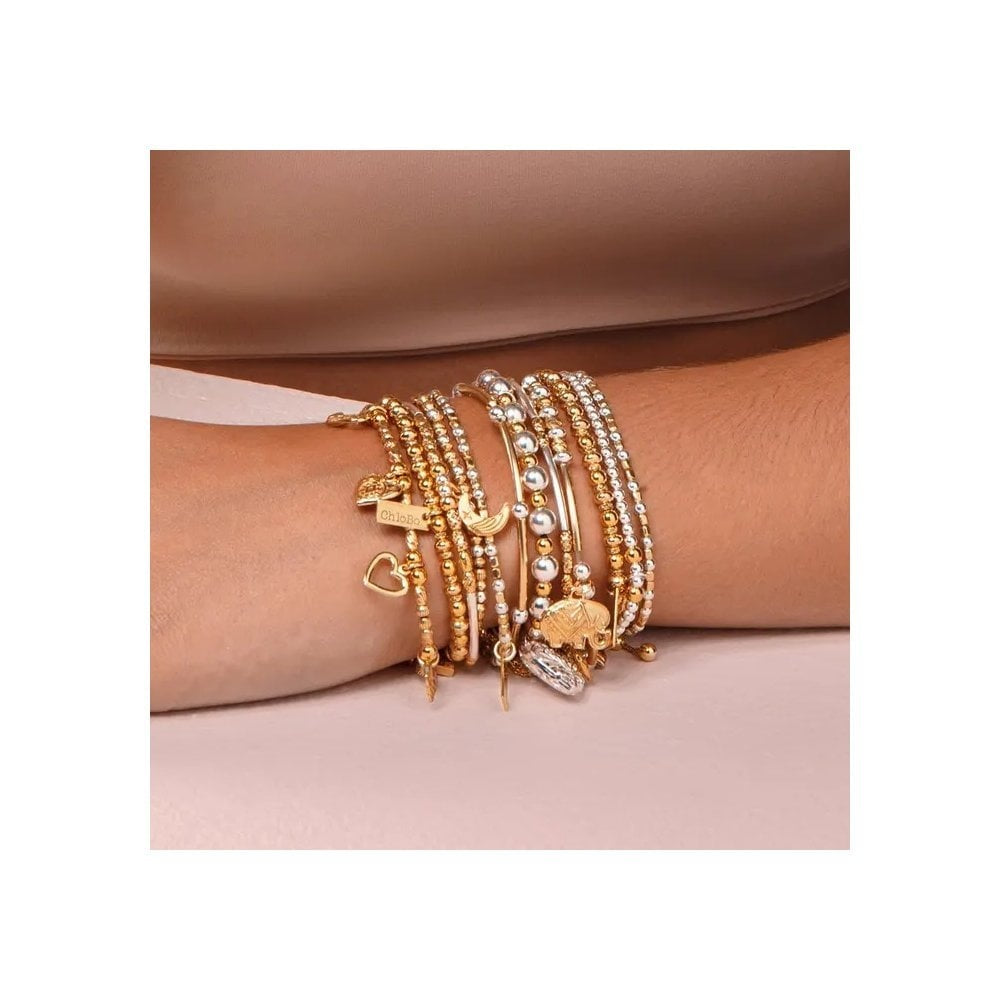 Mixed Metal Decorated Elephant Bracelet