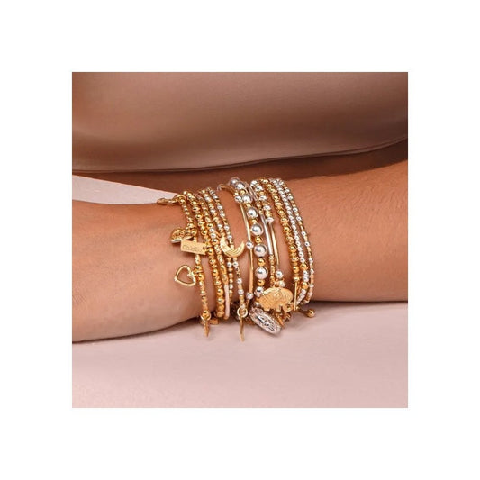Mixed Metal Decorated Elephant Bracelet