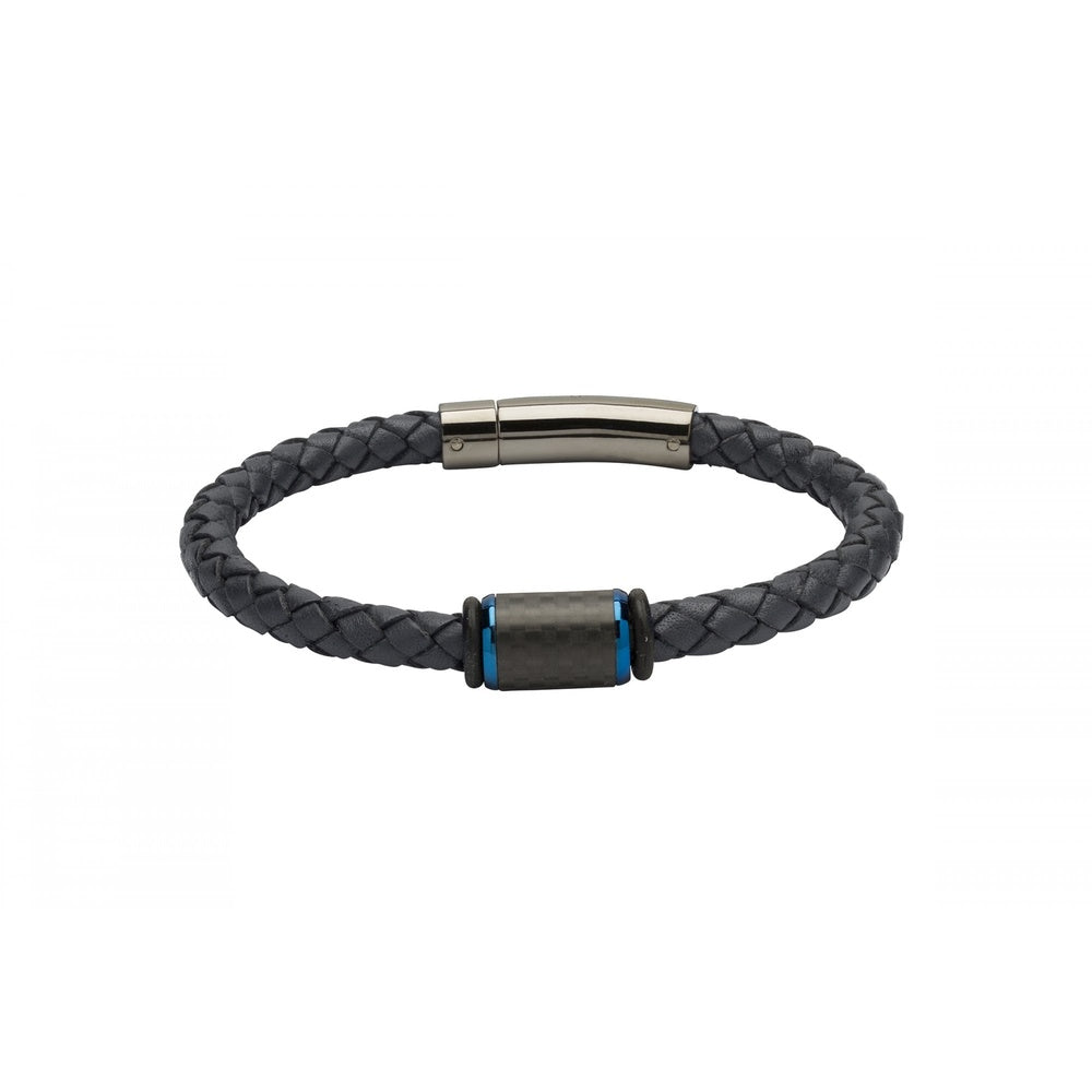 NAVY LEATHER BRACELET