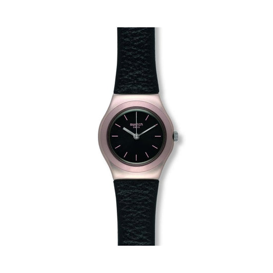 NIGHTFALL WATCH WITH BLACK STRAP & DIAL WITH ROSE GOLD ALUMINIUM FRAME ON DIAL