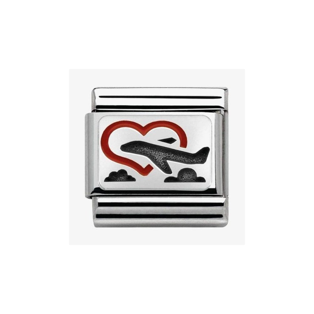 NOMINATION HEART WITH PLANE CHARM