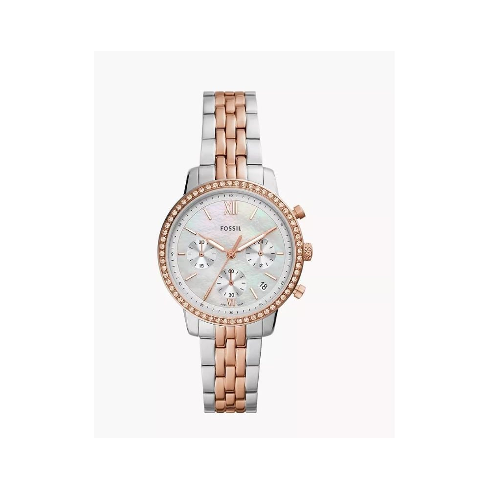 Neutra Chronograph, Two-Tone, Mother of Pearl Dial, Ladies Stainless Steel Watch