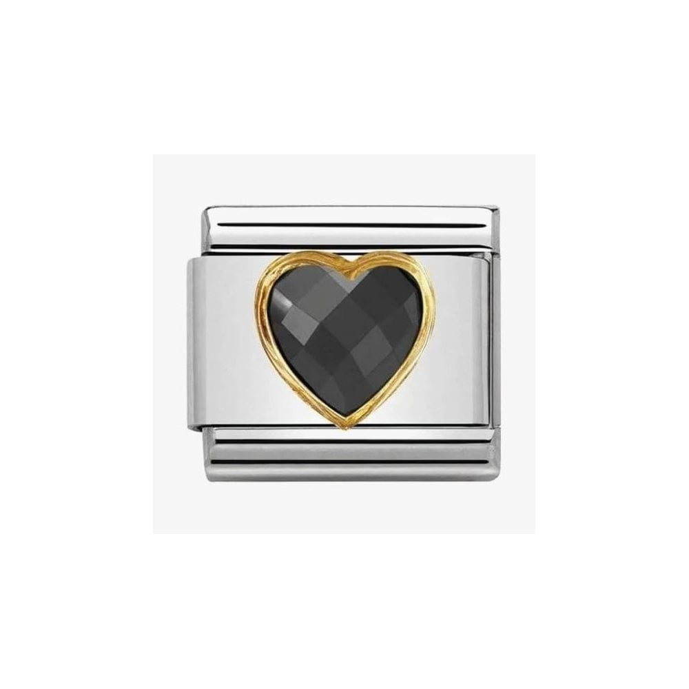 Nomination Black Cubic Zirconia Heart Charm