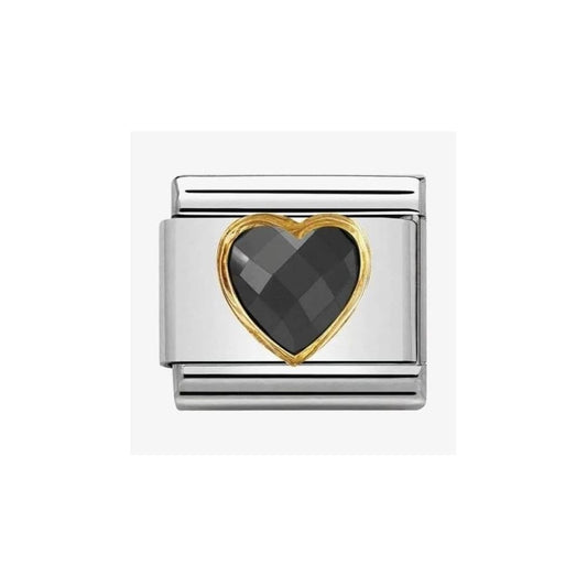 Nomination Black Cubic Zirconia Heart Charm