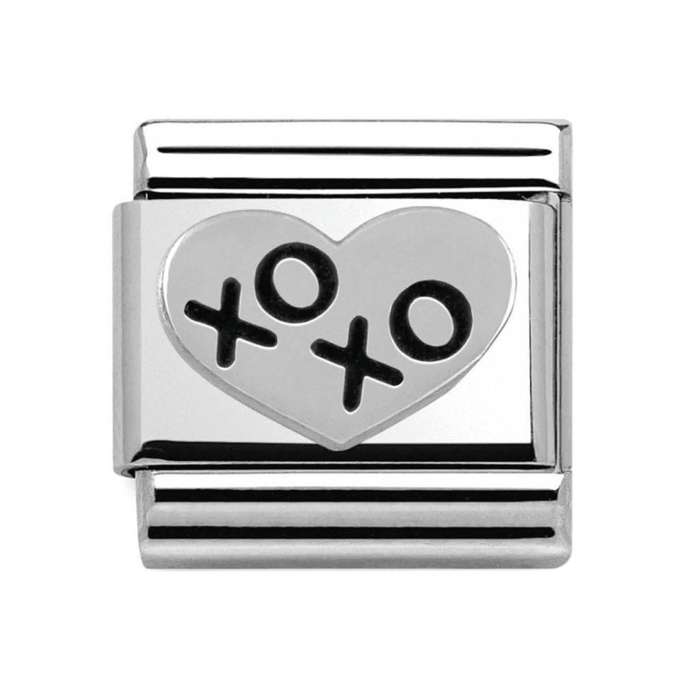 Nomination Ladies Composable Classic Black Enamel Silver XOXO Charm