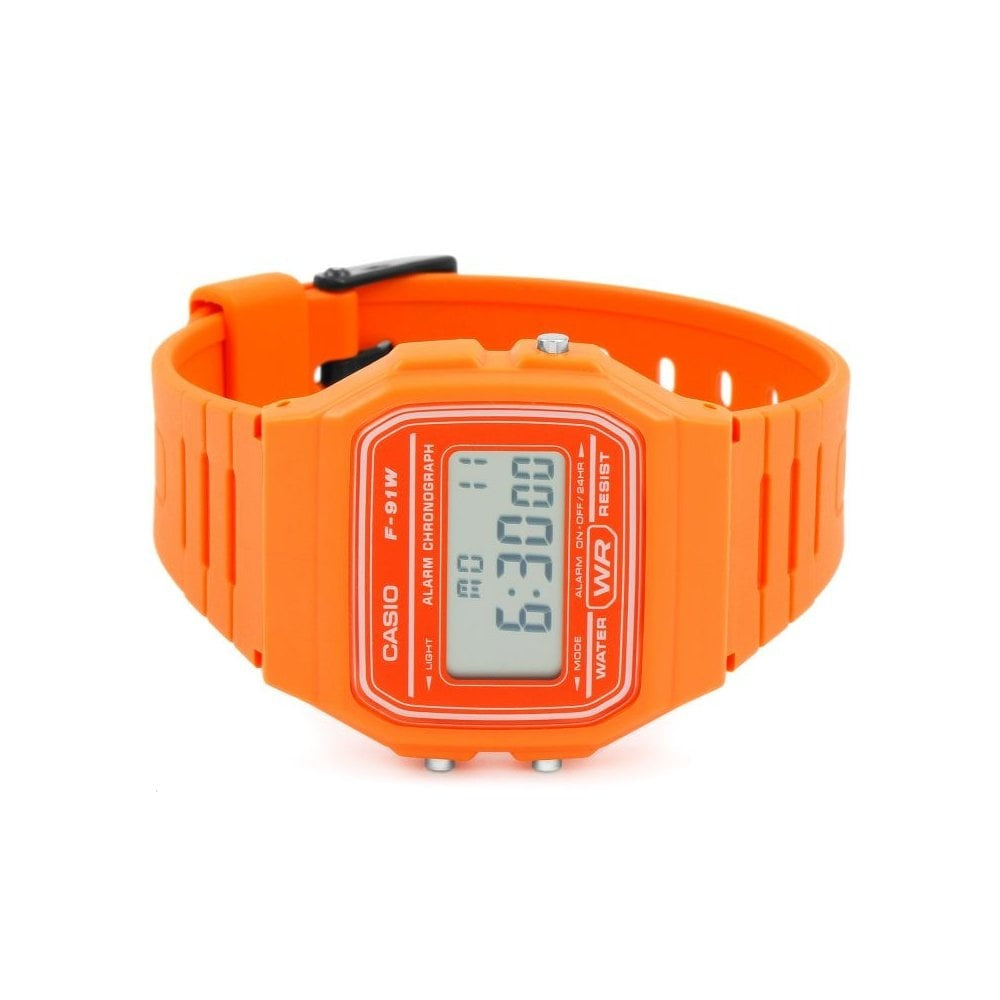 ORANGE RETRO CASIO DIGITAL WATCH WITH PLASTIC RESIN STRAP