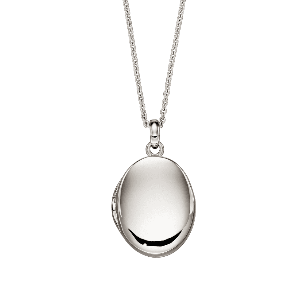 ORLA STERLING SILVER OVAL LOCKET WITH STERLING SILVER CHAIN