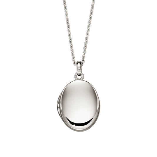 ORLA STERLING SILVER OVAL LOCKET WITH STERLING SILVER CHAIN