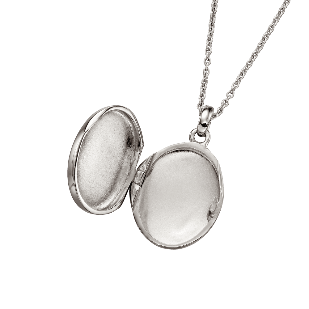 ORLA STERLING SILVER OVAL LOCKET WITH STERLING SILVER CHAIN