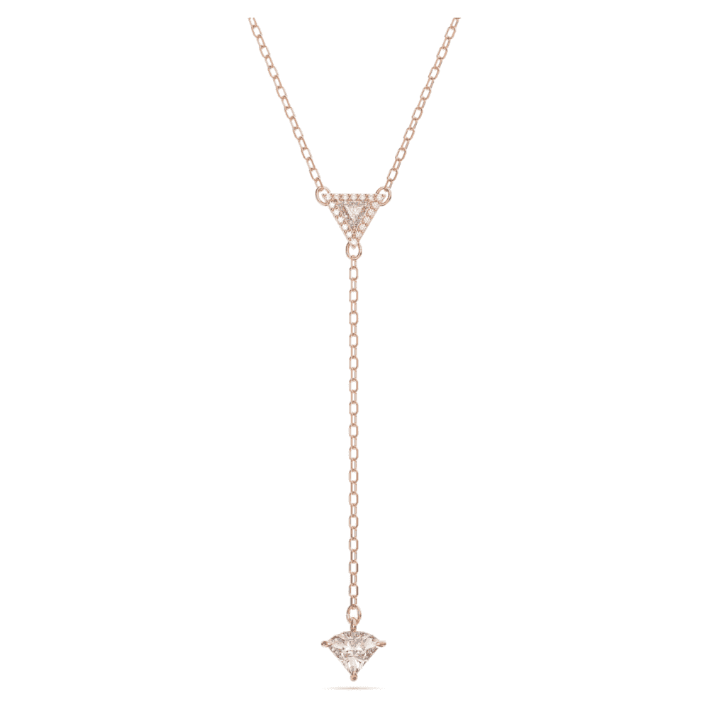 ORTYX Y TRIANGLE CUT ROSE GOLD TONE NECKLACE