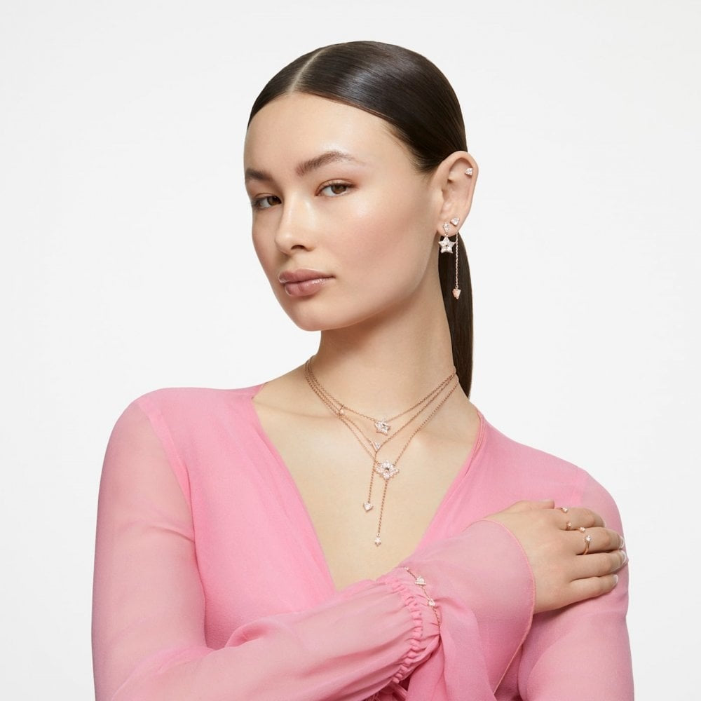 ORTYX Y TRIANGLE CUT ROSE GOLD TONE NECKLACE