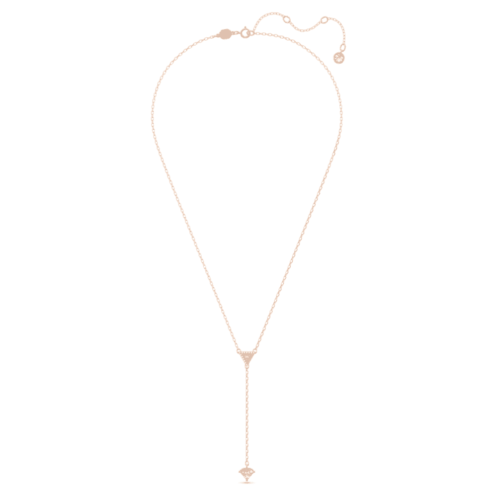 ORTYX Y TRIANGLE CUT ROSE GOLD TONE NECKLACE