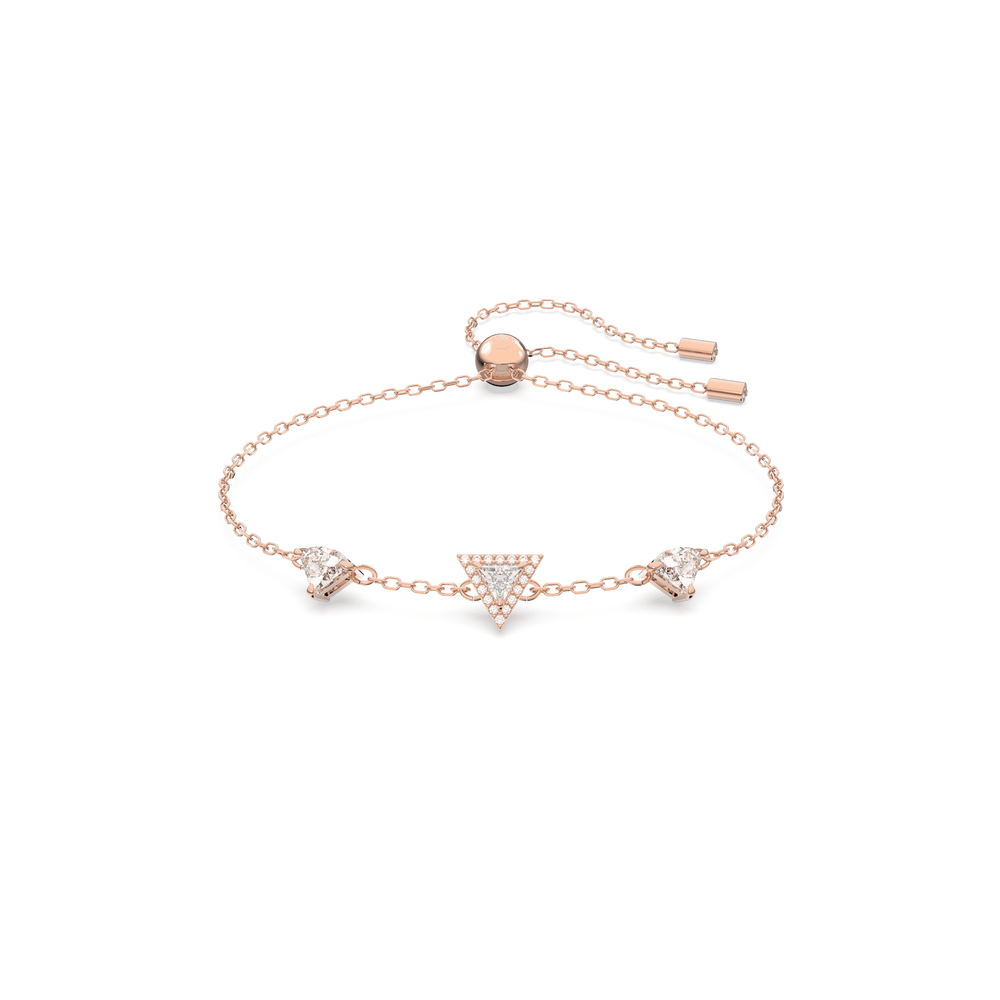 Ortyx bracelet Triangle cut, White, Rose gold-tone plated