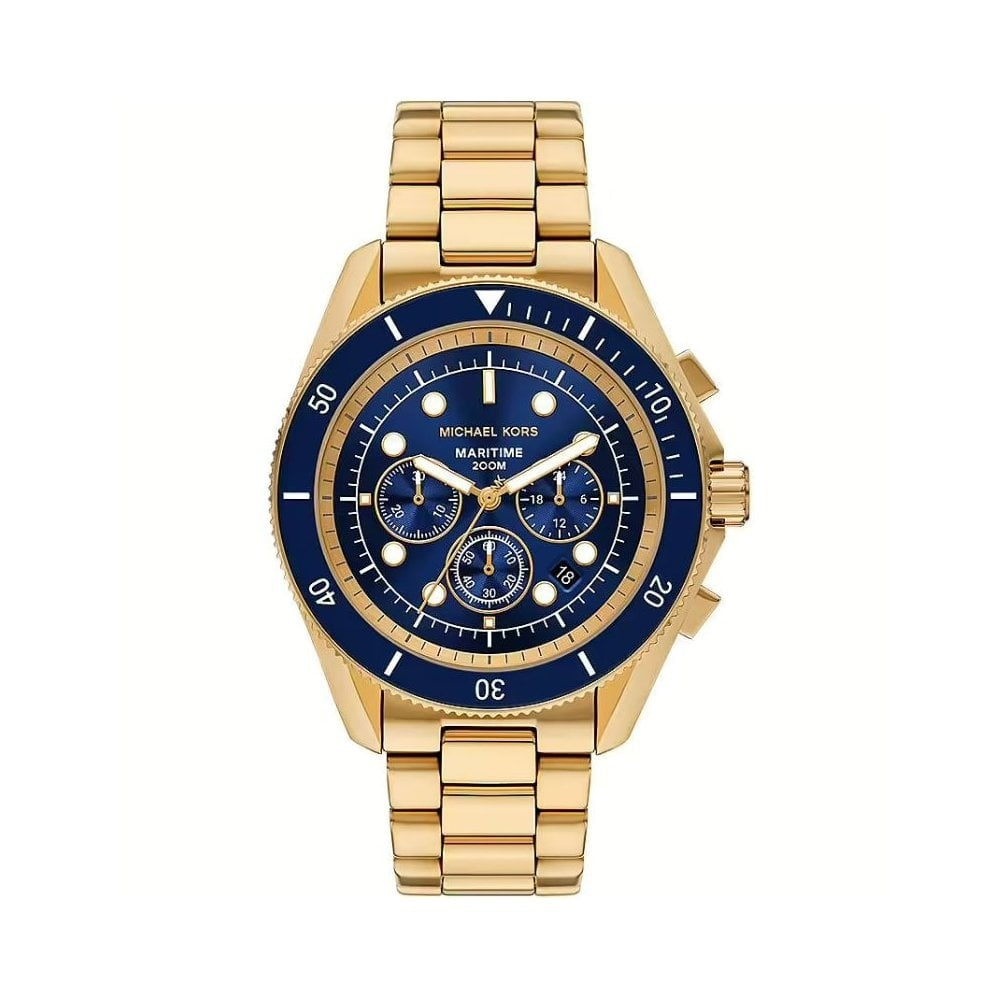 Oversized, Maritime, Blue Dial, Gents Gold-Tone Stainless Steel Watch