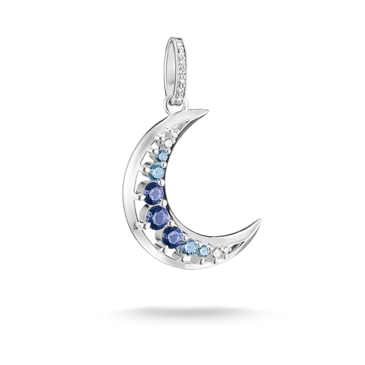 Thomas Sabo Moon Pendant with Blue Stones