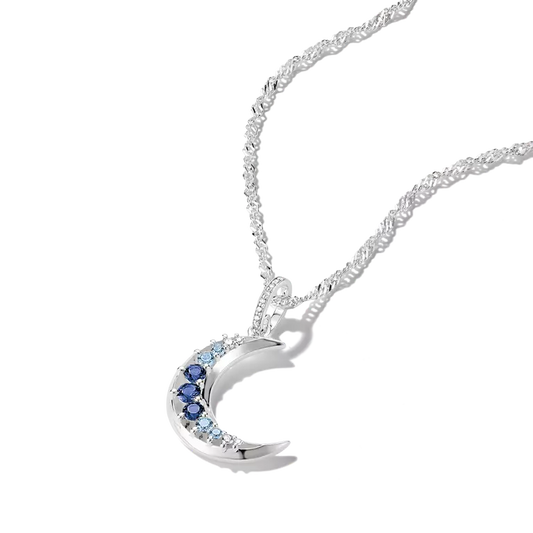 Thomas Sabo Moon Pendant with Blue Stones