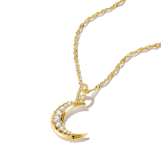 Thomas Sabo 18ct Gold on Silver Moon Pendant with White Zirconia