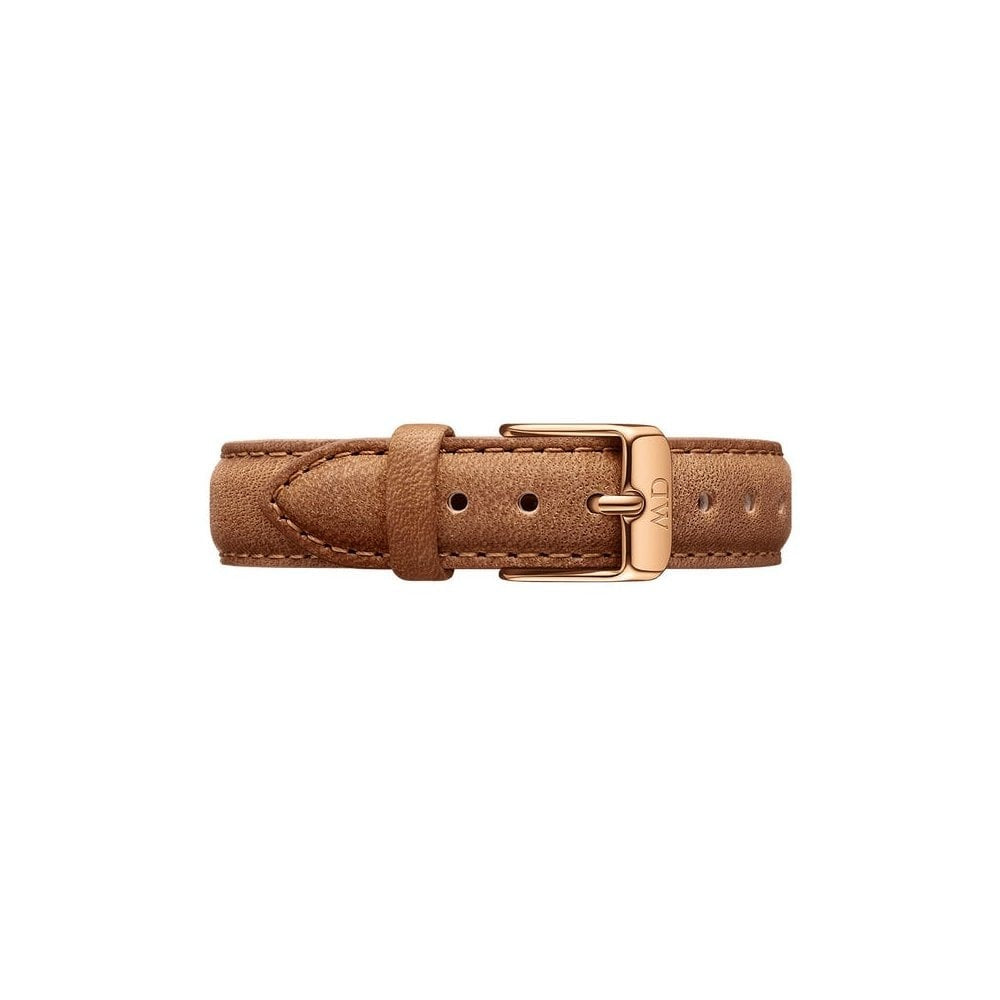 PETITE DURHAM ROSE GOLD STAINLESS STEEL CASE WITH BROWN LEATHER STRAP & WHITE DIAL