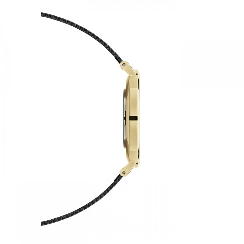 PETITE EVERGOLD HORLOGE GOLD MESH BRACELET WITH BLACK 36mm DIAL