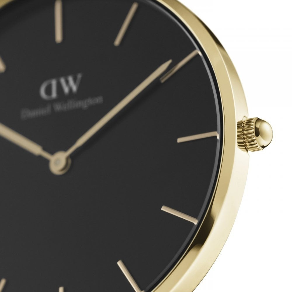 PETITE EVERGOLD HORLOGE GOLD MESH BRACELET WITH BLACK 36mm DIAL