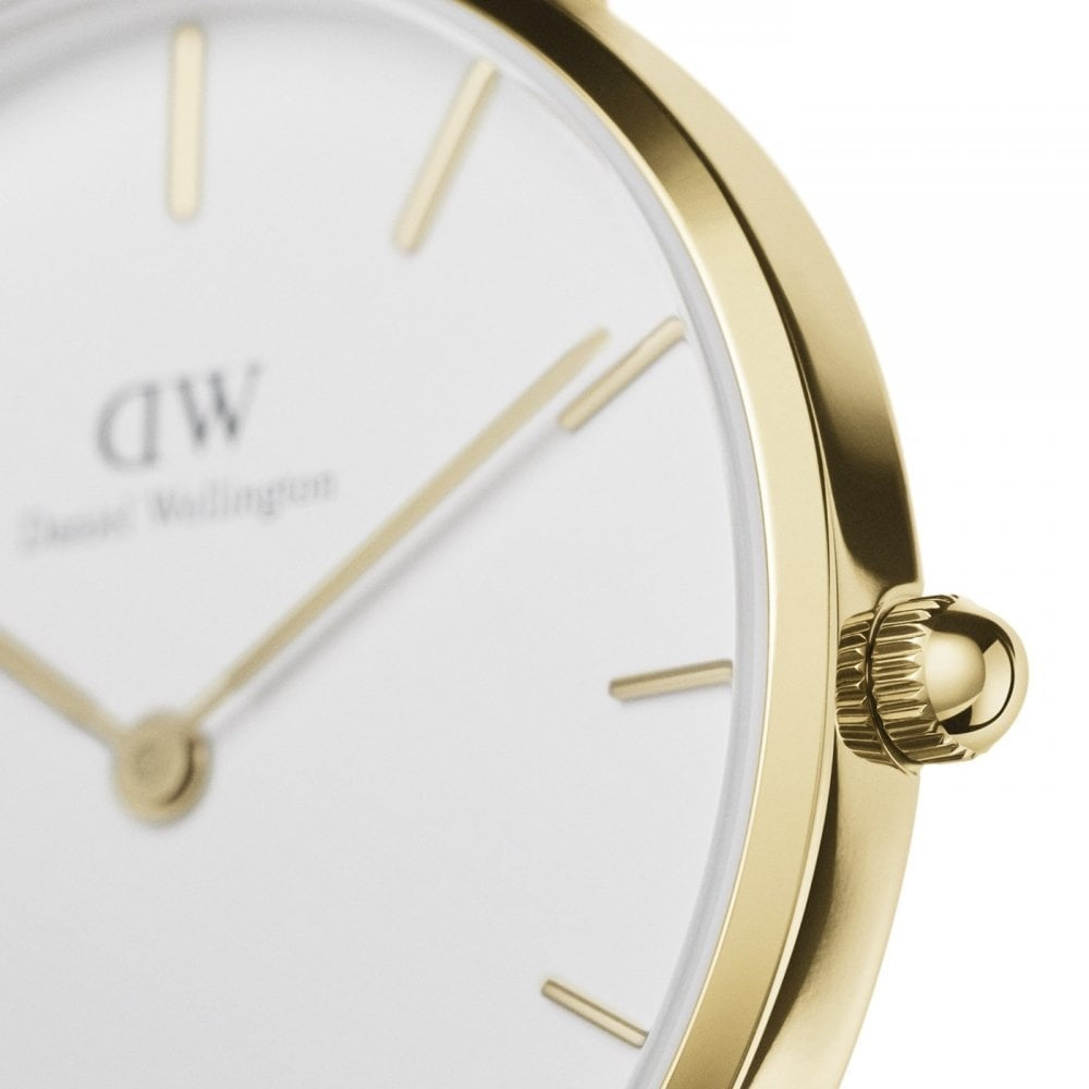 PETITE EVERGOLD HORLOGE YELLOW GOLD MESH BRACELET WITH 32mm WHITE DIAL