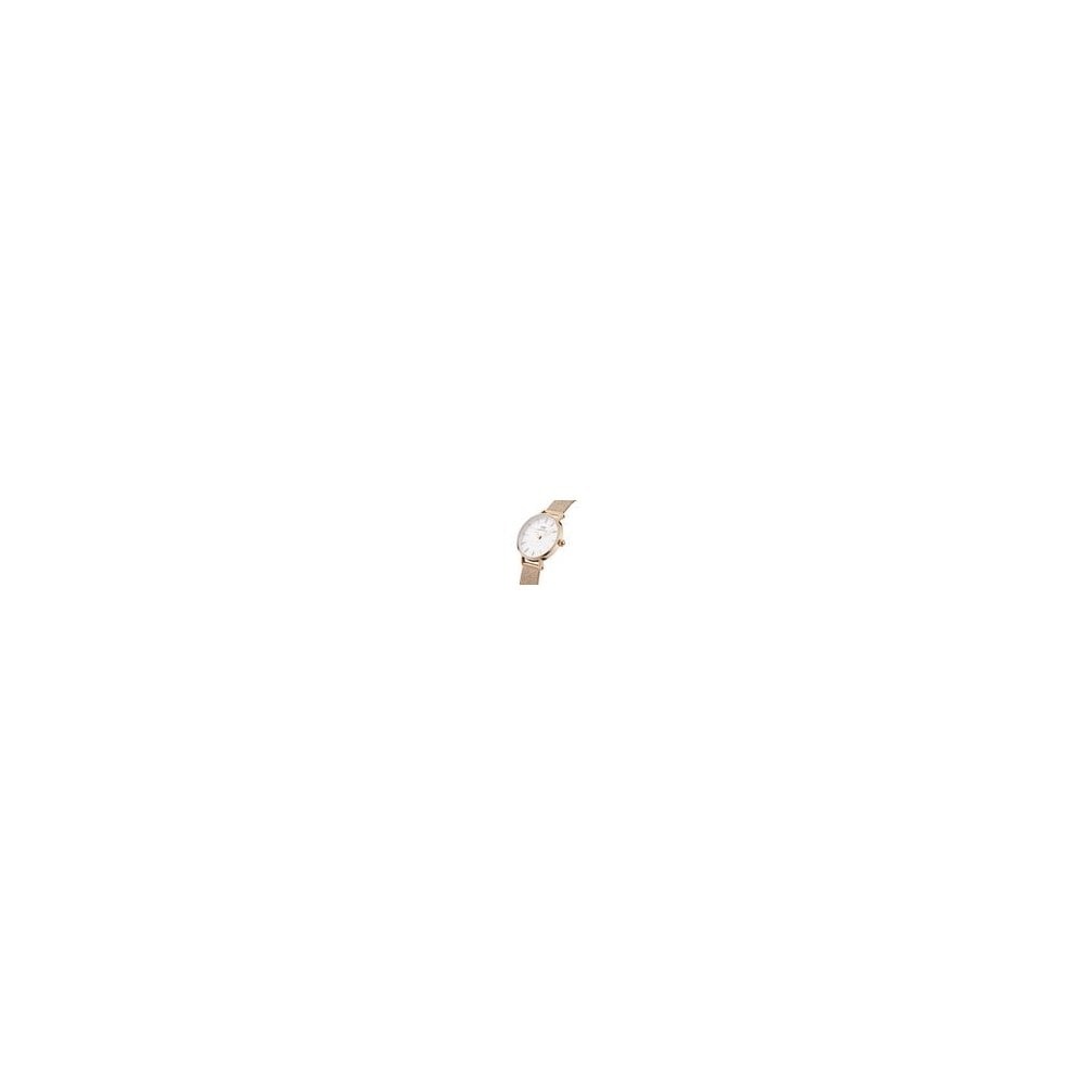 PETITE ROUND ROSE GOLD MESH BRACELET WATCH WITH WHITE DIAL